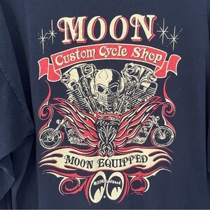 Vintage Moon Eyes "Custom Cycle Shop" Long Sleeve Graphic T-Shirt